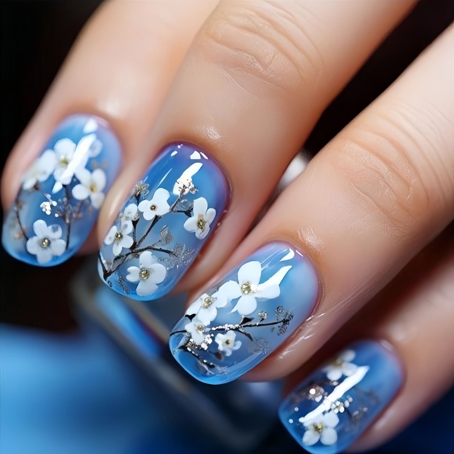 Nail Art Press On - Medium fake nails for women girls