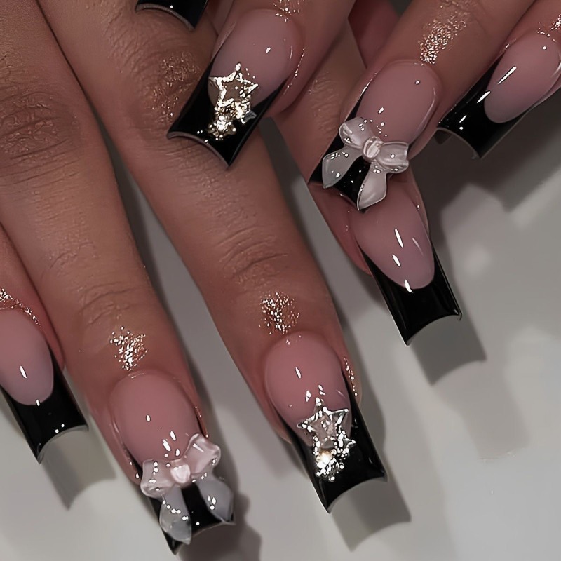 Nail Art Press On - 24pcs Summer Long Presss on Nails