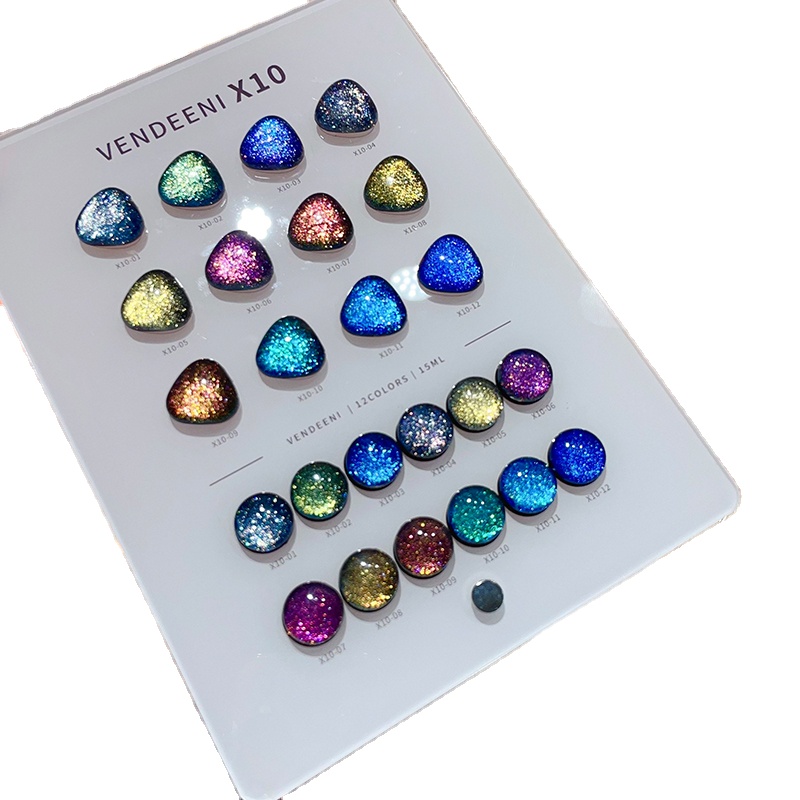 Nail Art Glitter - VENDEENI 18 Colors 12 Color Glitter