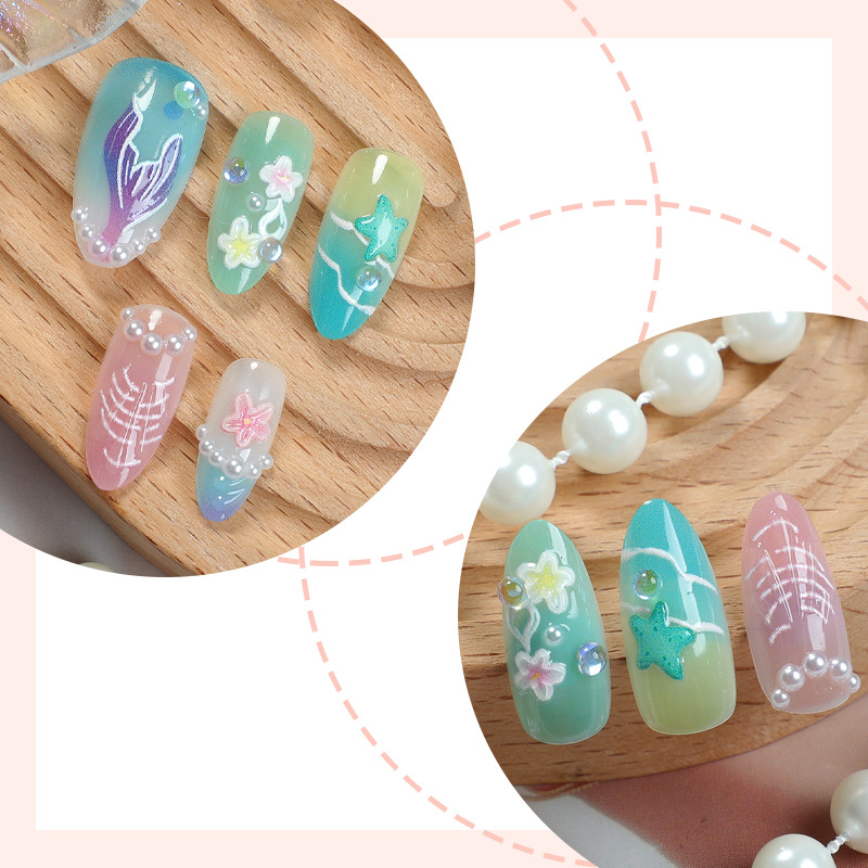 30pcs Summer Press on Nails 3D - Nail Art Press On recension och pris