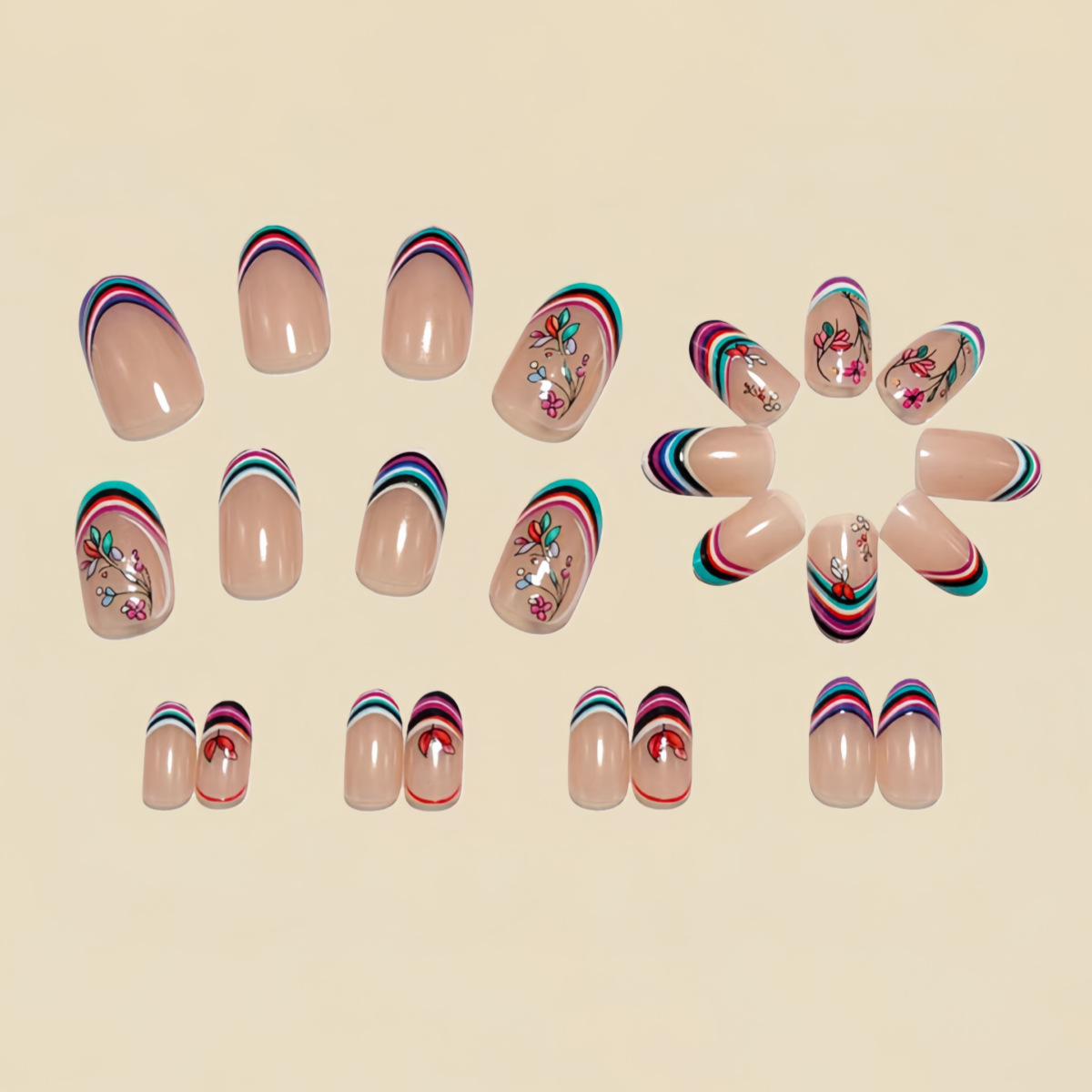 Medium fake nails for women gi - Nail Art Press On recension och pris