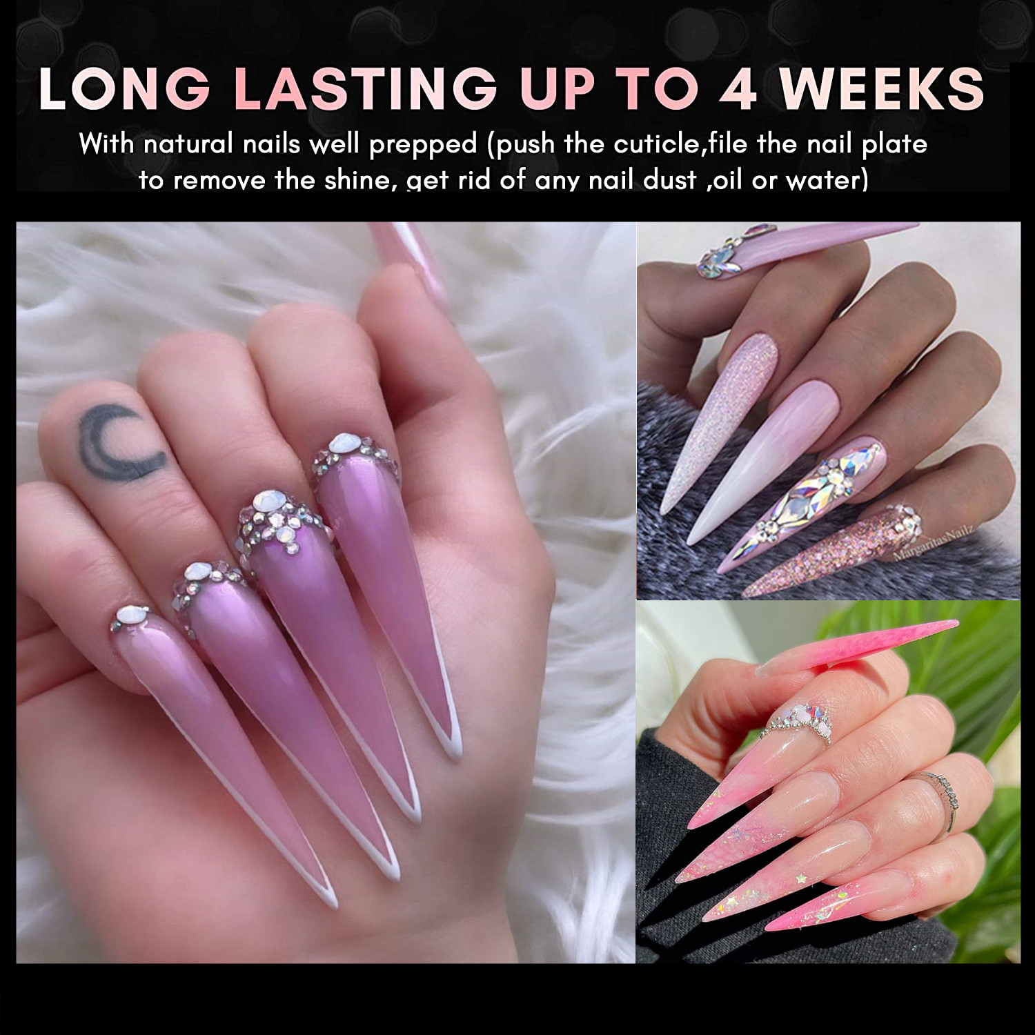 XXL Stiletto False Nails -Half - Nail Art Xl recension och pris