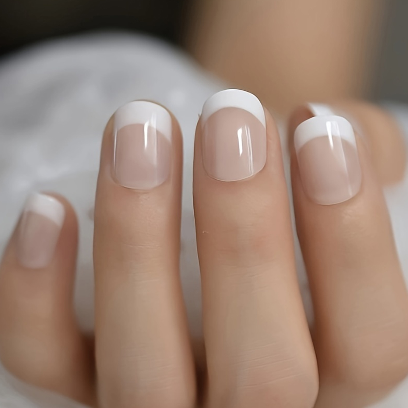 24PCS French White Border Shor - Nail Art French Nails recension och pris