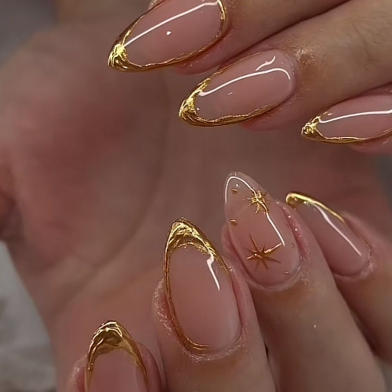 24Pcs Short Almond Nails Set F - Nail Art French Nails recension och pris