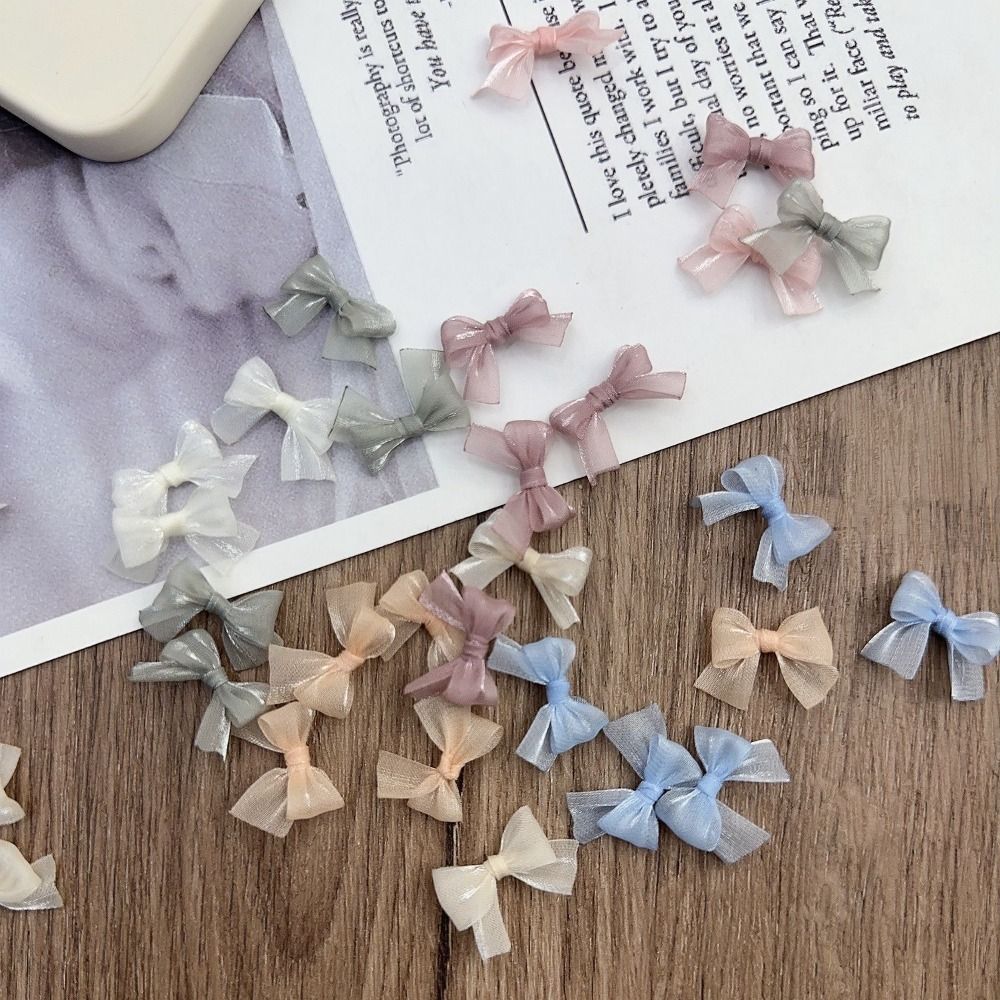 10Pcs Colorful Bow Pearlescent - Nail Art French Nails recension och pris