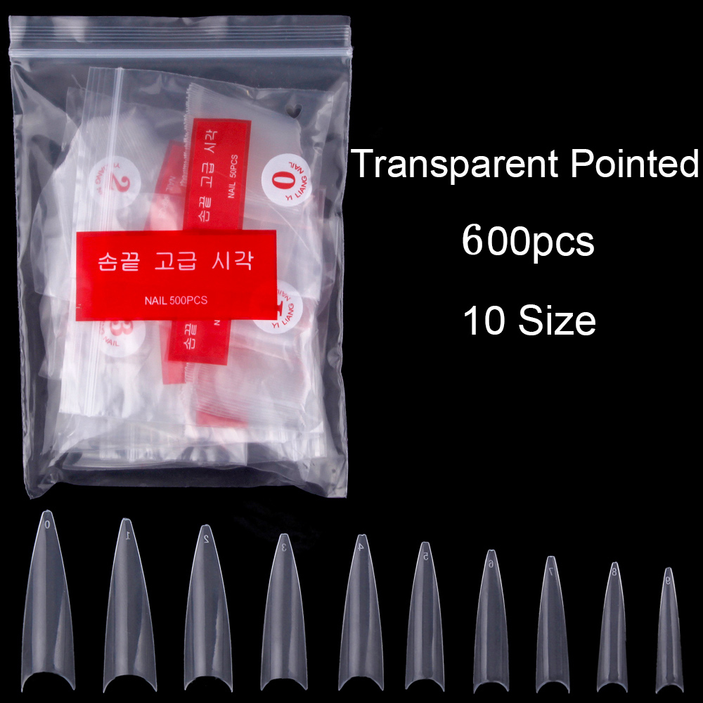 1Bag(600Pcs)Natural Stiletto P - Nail Art Xl recension och pris