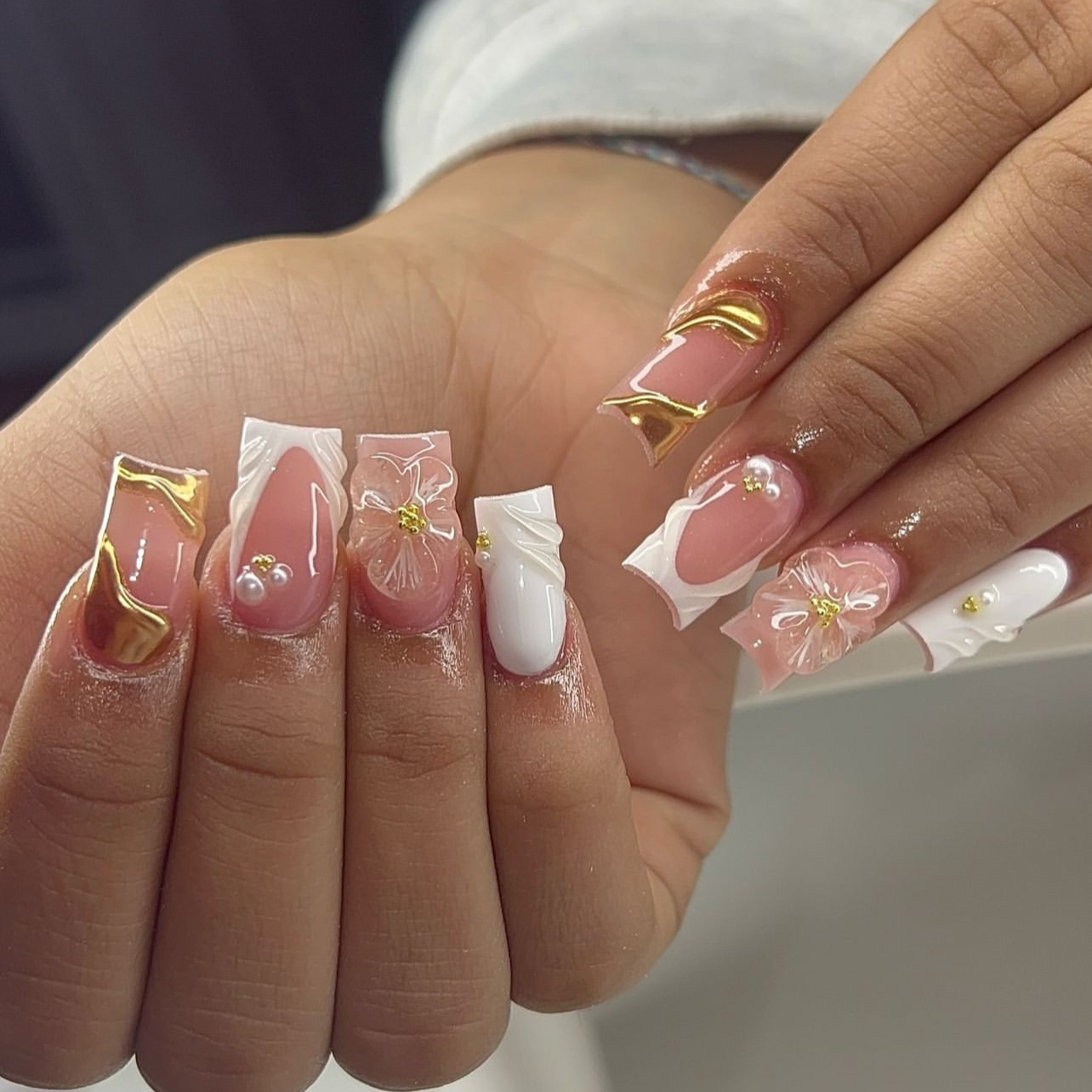 24Pcs Sweet Medium Square Fals - Nail Art Press On recension och pris
