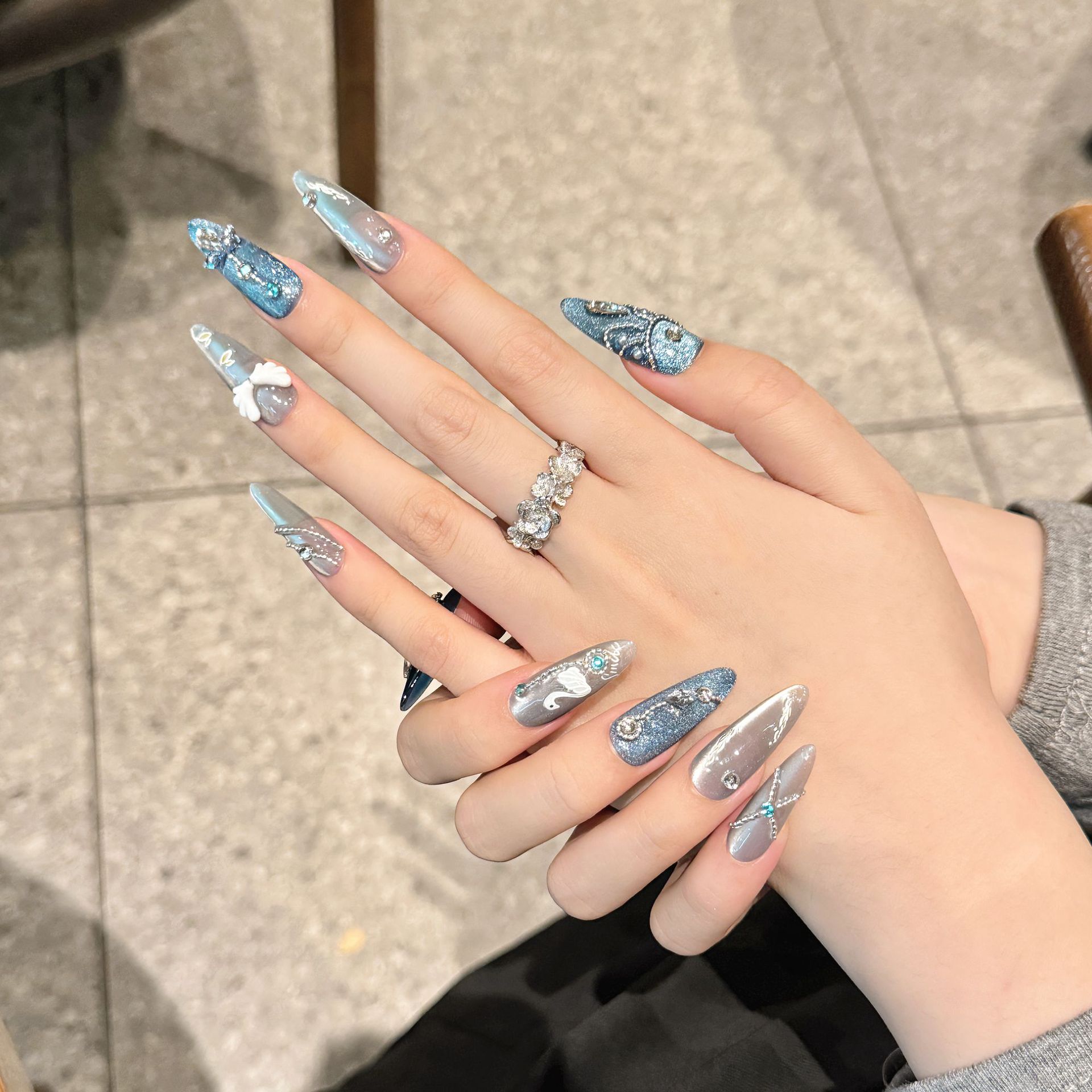 10Pcs White Swan Handmade Fals - Nail Art Glitter recension och pris