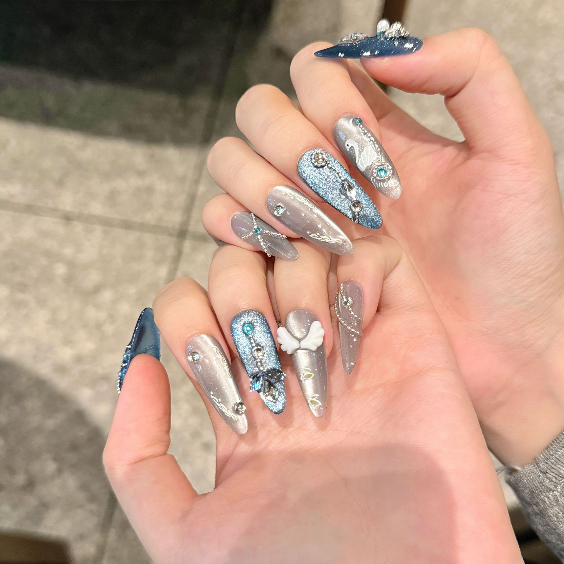 10Pcs White Swan Handmade Fals - Nail Art Glitter recension och pris