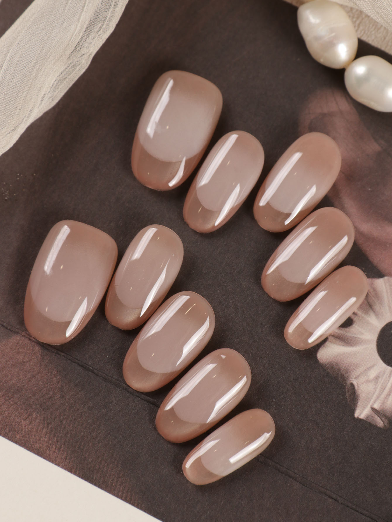 10Pcs Press on Nails Short Gol - Nail Art French Nails recension och pris