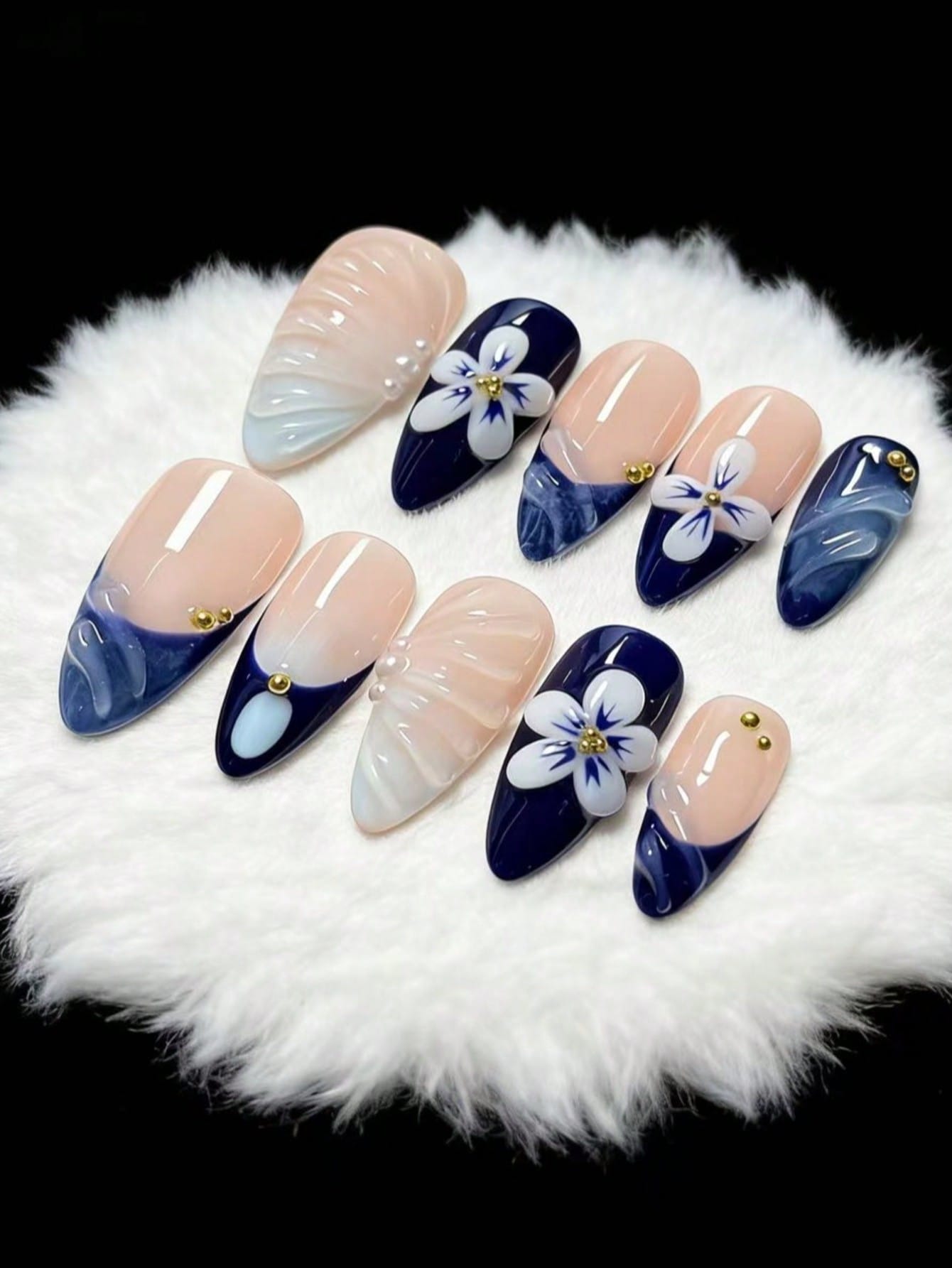 10-Piece Set of Embossed Wave- - Nail Art French Nails recension och pris