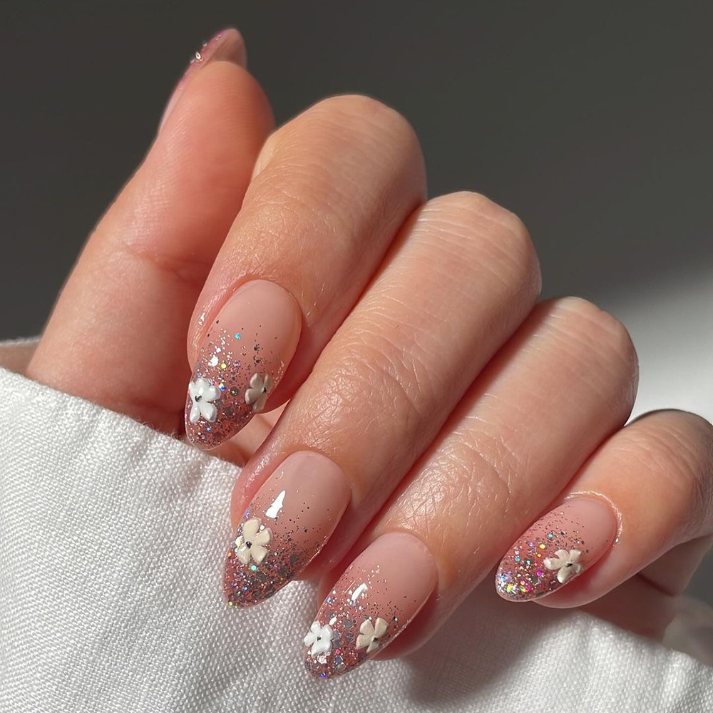 24pcs Fashion Rhinestone Press - Nail Art French Nails recension och pris