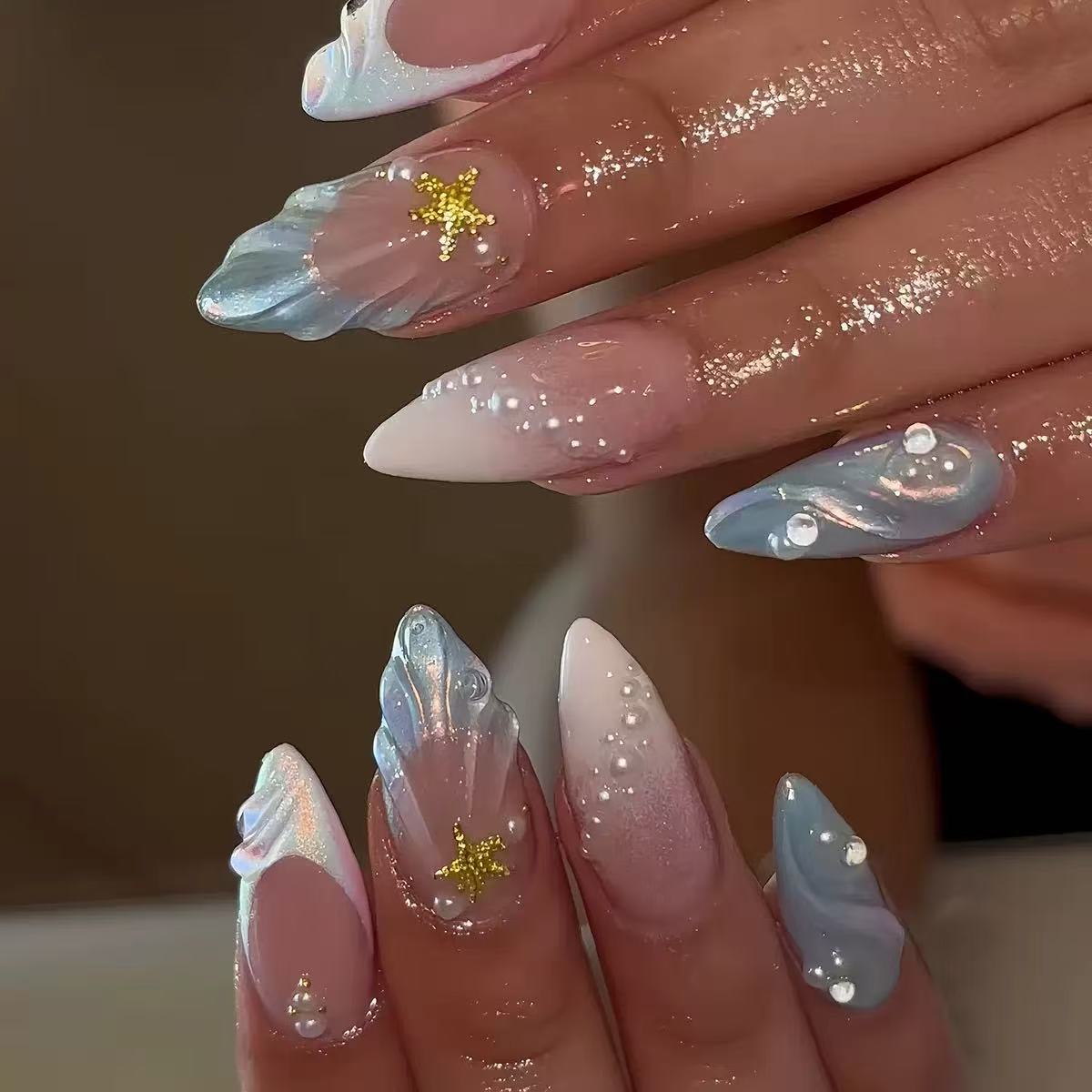 24pcs Short Oval 3D Gel Nail S - Nail Art French Nails recension och pris