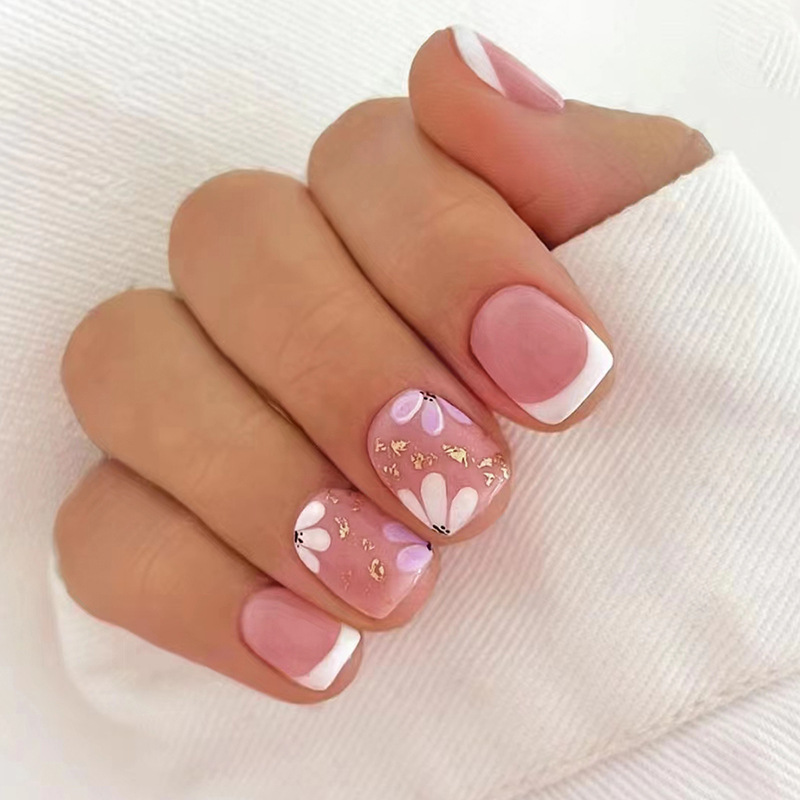 24Pcs Short Ballet False Nails - Nail Art Glitter recension och pris