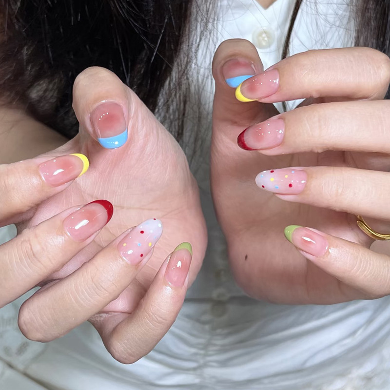 24Pcs Almond False Nails Sets  - Nail Art Press On recension och pris