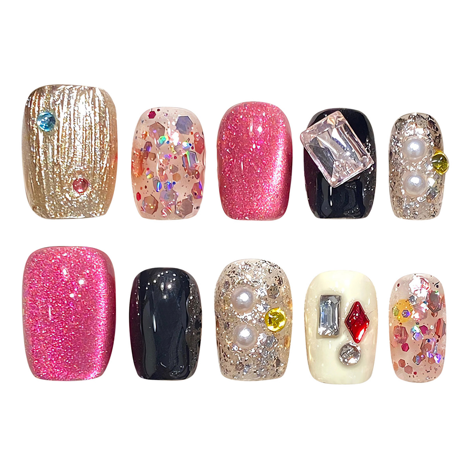 Handmade Press on Nails Glitte - Nail Art Glitter recension och pris