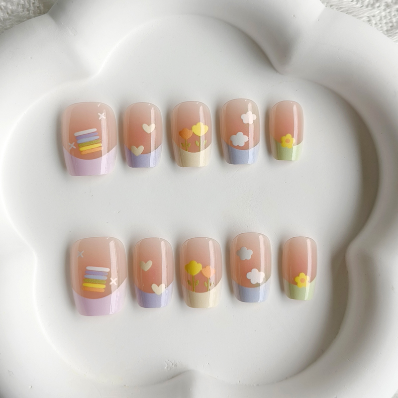 10Pcs Women Spring Fresh and D - Nail Art French Nails recension och pris