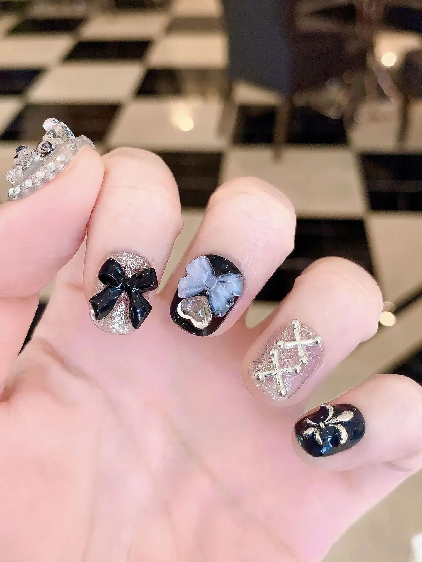 10 PCS Sheer Lace Bear Nail Ar - Nail Art Glitter recension och pris