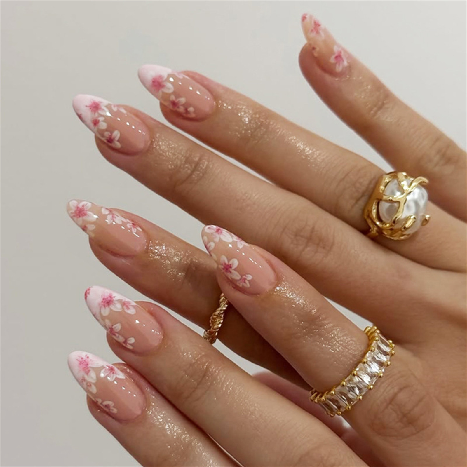 30pcs Press On Nails Sakura Gr - Nail Art Press On recension och pris