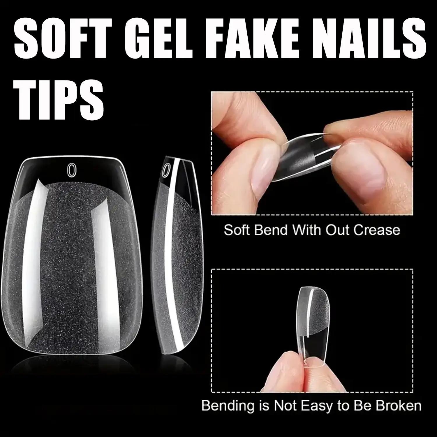 120Pcs Coffin Nail Tips, Half  - Nail Art Xl recension och pris