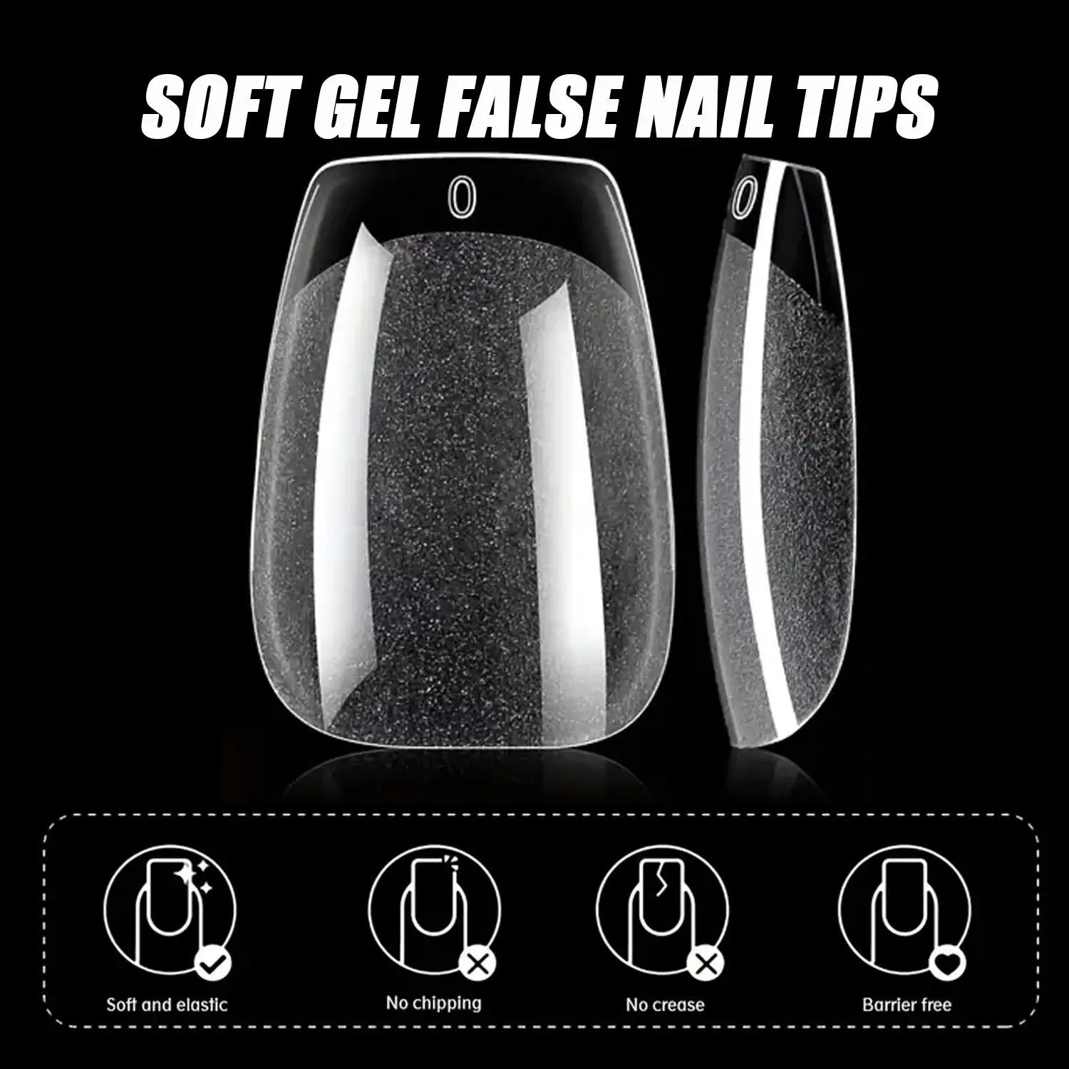 120Pcs Coffin Nail Tips, Half  - Nail Art Xl recension och pris