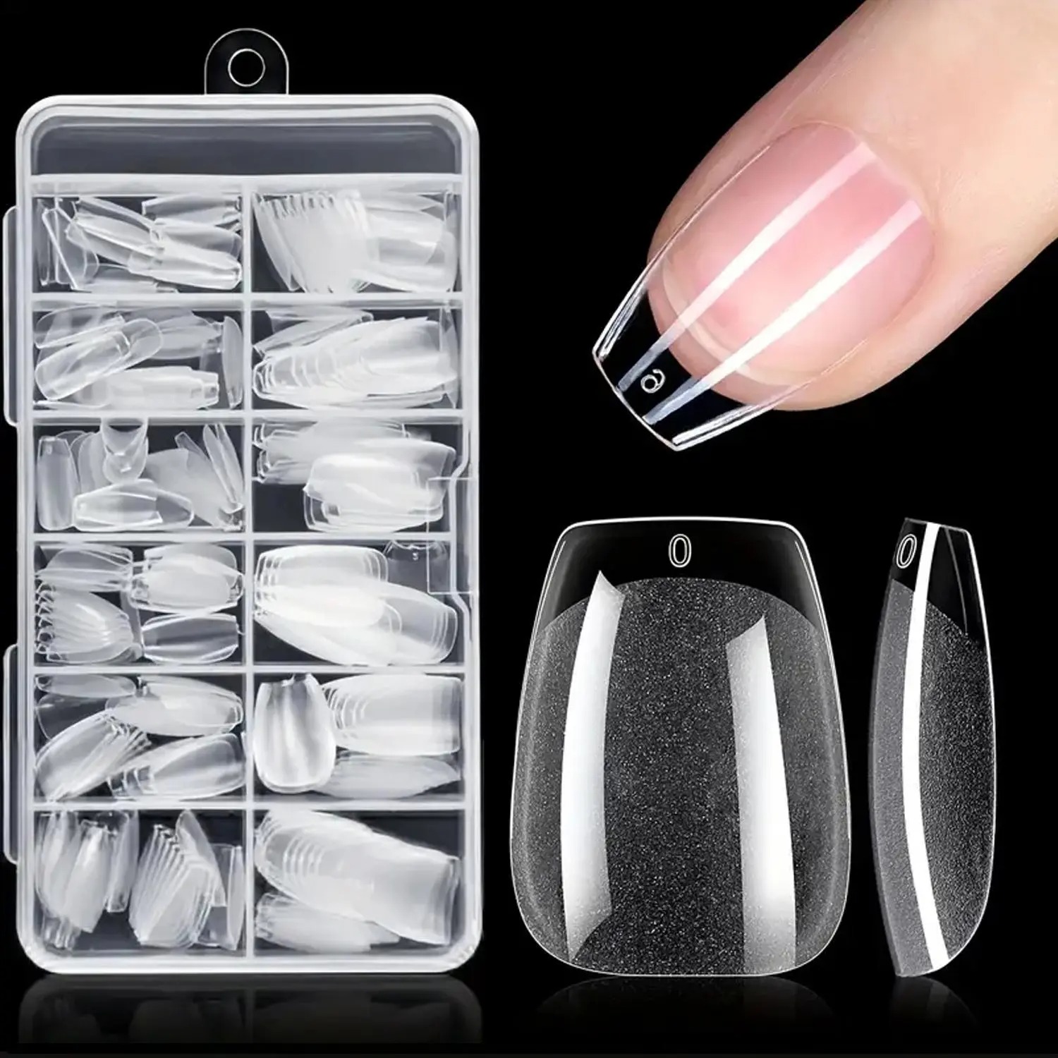 120Pcs Coffin Nail Tips, Half  - Nail Art Xl recension och pris