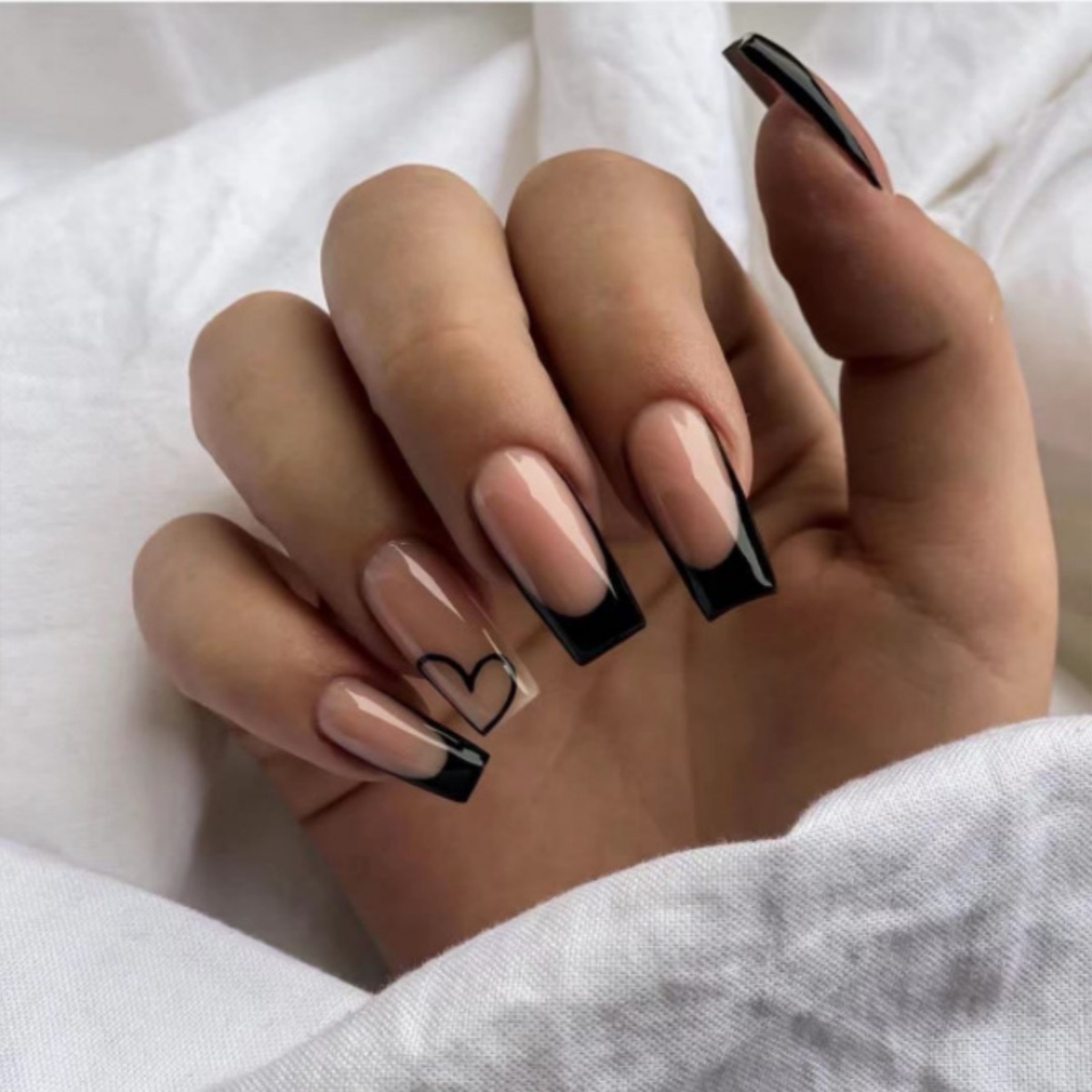 24pcs Black French Fake Nails  - Nail Art French Nails recension och pris
