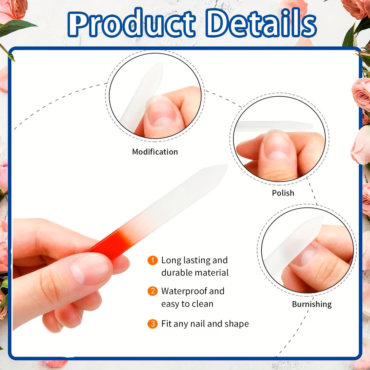 6pcs Crystal Glass Nail Files  - Nail Art Xl recension och pris