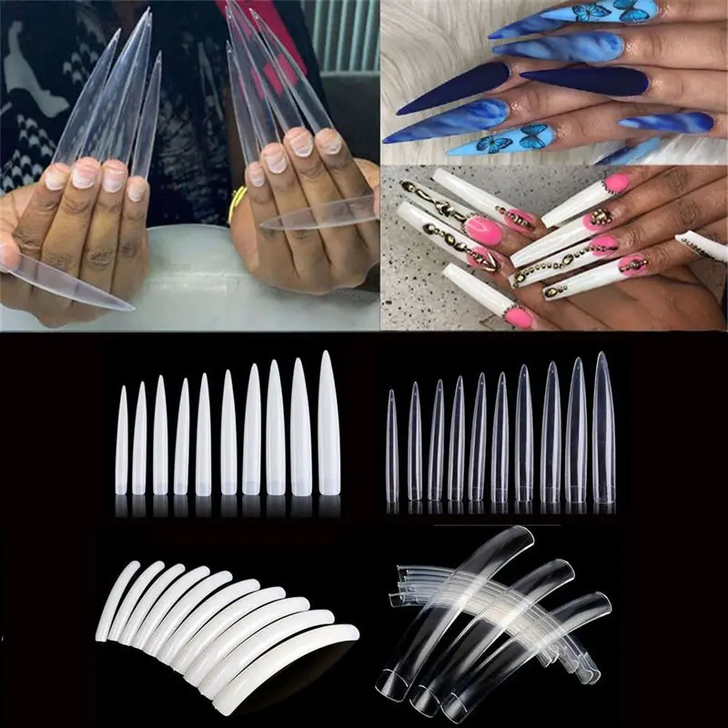 Clear Natural Extra Long False - Nail Art Xl recension och pris