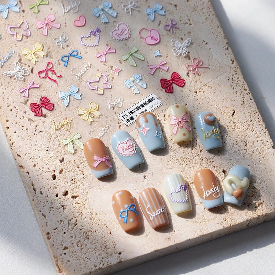 TENSOR NAIL Pastel Bow Heart B - Nail Art Elegan recension och pris