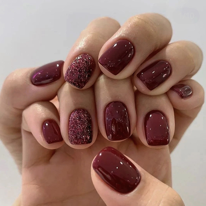 24Pcs Solid Color Press on Nai - Nail Art Press On recension och pris